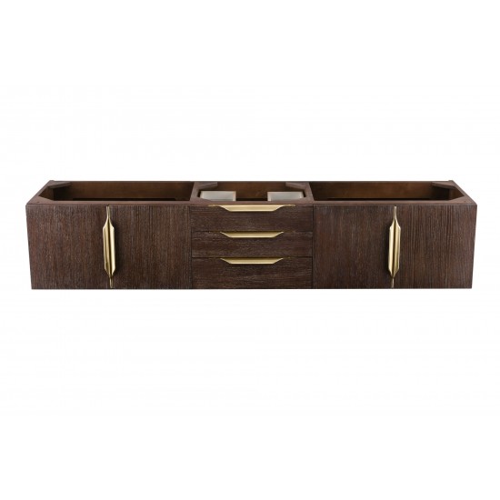 Mercer Island 72" Single Vanity, Coffee Oak, Radiant Gold