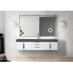 Mercer Island 72" Single Vanity, Glossy White w/ Dusk Grey Glossy Composite Top