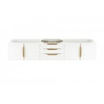 Mercer Island 72" Single Vanity, Glossy White, Radiant Gold