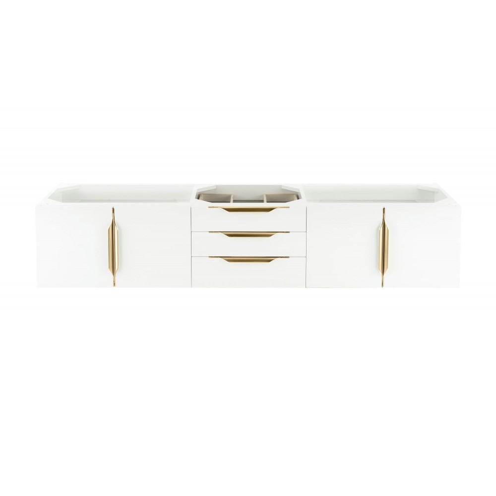 Mercer Island 72" Single Vanity, Glossy White, Radiant Gold