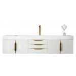 Mercer Island 72" Single Vanity White Radiant Gold w/ White Composite Top