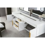 Mercer Island 72" Single Vanity White Radiant Gold w/ White Composite Top