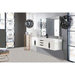 Mercer Island 72" Single Vanity Glossy White Black w/Glossy White Composite Top