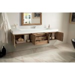 Mercer Island 72" Single Vanity, Latte Oak w/ Glossy White Composite Top
