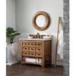 Malibu 36" Single Vanity, Honey Alder w/ 3 CM Carrara Marble Top