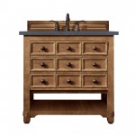 Malibu 36" Single Vanity, Honey Alder w/ 3 CM Charcoal Soapstone Quartz Top