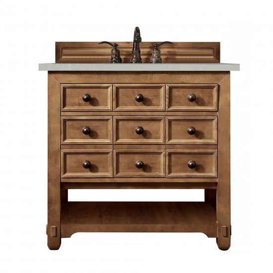 Malibu 36" Single Vanity, Honey Alder w/ 3 CM Eternal Serena Quartz Top