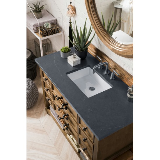Malibu 48" Single Vanity, Honey Alder w/ 3 CM Charcoal Soapstone Quartz Top