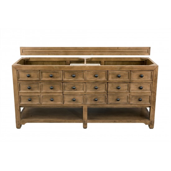 Malibu 72" Double Vanity Cabinet, Honey Alder