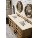 Malibu 72" Double Vanity, Honey Alder w/ 3 CM Eternal Marfil Quartz Top