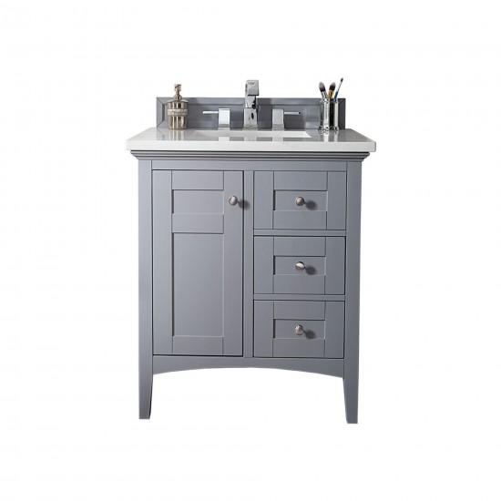 Palisades 30" Single Vanity, Silver Gray w/ 3 CM Arctic Fall Solid Surface Top