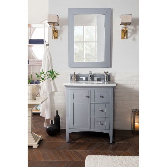 Palisades 30" Single Vanity, Silver Gray w/ 3 CM Arctic Fall Solid Surface Top