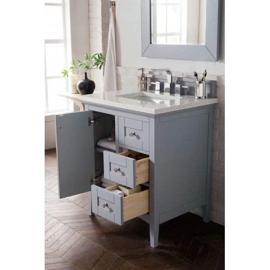 Palisades 30" Single Vanity, Silver Gray w/ 3 CM Arctic Fall Solid Surface Top