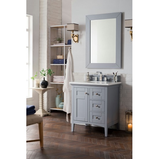 Palisades 30" Single Vanity, Silver Gray w/ 3 CM Arctic Fall Solid Surface Top