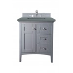 Palisades 30" Single Vanity, Silver Gray, w/ 3 CM Cala Blue Quartz Top