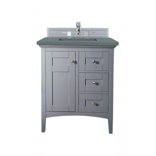 Palisades 30" Single Vanity, Silver Gray, w/ 3 CM Cala Blue Quartz Top