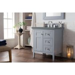 Palisades 30" Single Vanity, Silver Gray, w/ 3 CM Cala Blue Quartz Top