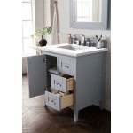 Palisades 30" Single Vanity, Silver Gray, w/ 3 CM Classic White Quartz Top