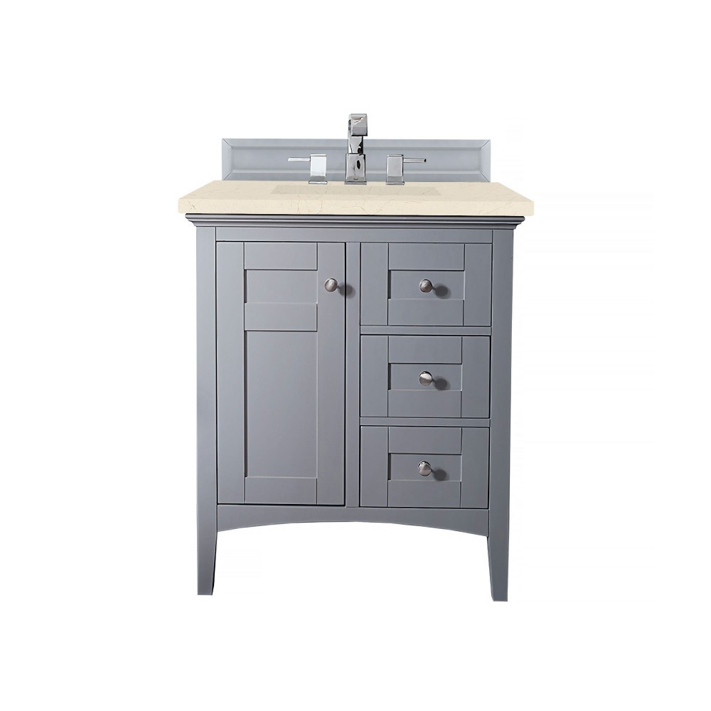 Palisades 30" Single Vanity, Silver Gray, w/ 3 CM Eternal Marfil Quartz Top