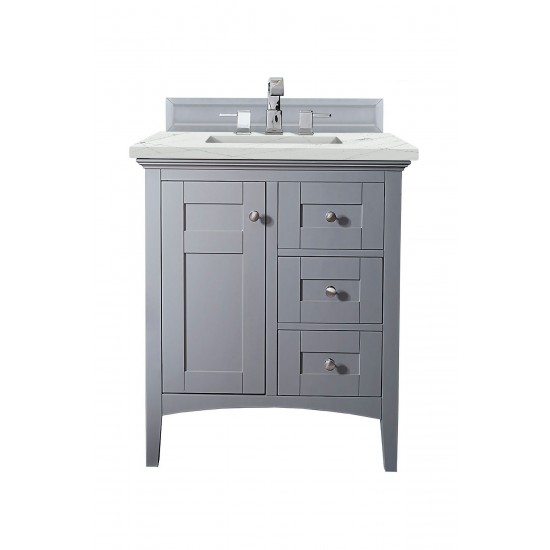 Palisades 30" Single Vanity, Silver Gray, w/ 3 CM Ethereal Noctis Quartz Top