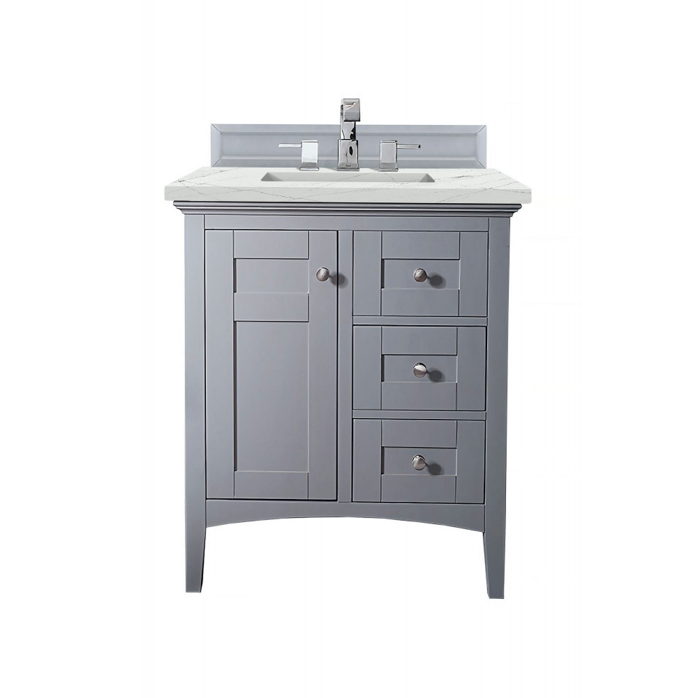 Palisades 30" Single Vanity, Silver Gray, w/ 3 CM Ethereal Noctis Quartz Top