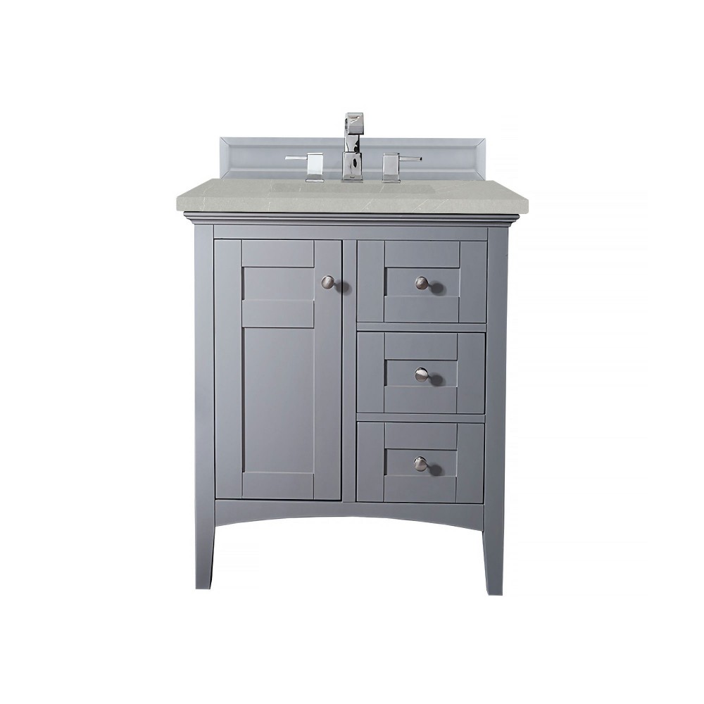 Palisades 30" Single Vanity, Silver Gray, w/ 3 CM Eternal Serena Quartz Top