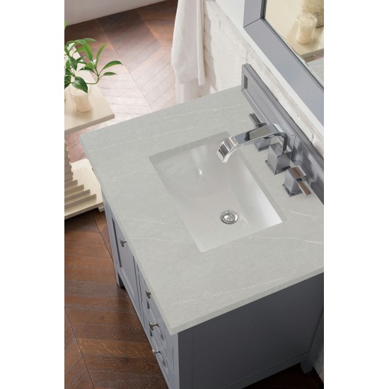 Palisades 30" Single Vanity, Silver Gray, w/ 3 CM Eternal Serena Quartz Top