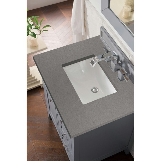 Palisades 30" Single Vanity, Silver Gray, w/ 3 CM Grey Expo Quartz Top