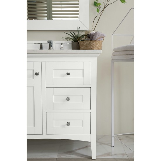 Palisades 36" Single Vanity, Bright White w/ 3 CM Arctic Fall Solid Surface Top