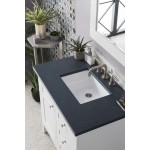 Palisades 36" Single Vanity, Bright White, w/ 3 CM Charcoal Soapstone Quartz Top