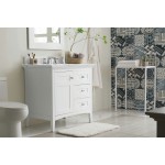 Palisades 36" Single Vanity, Bright White, w/ 3 CM Ethereal Noctis Quartz Top