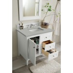 Palisades 36" Single Vanity, Bright White, w/ 3 CM Eternal Serena Quartz Top