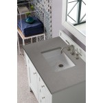 Palisades 36" Single Vanity, Bright White, w/ 3 CM Grey Expo Quartz Top