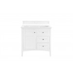 Palisades 36" Single Vanity, Bright White, w/ 3 CM Grey Expo Quartz Top