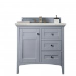 Palisades 36" Single Vanity, Silver Gray w/ 3 CM Arctic Fall Solid Surface Top