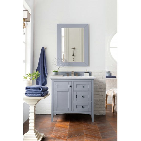 Palisades 36" Single Vanity, Silver Gray w/ 3 CM Arctic Fall Solid Surface Top