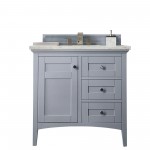 Palisades 36" Single Vanity, Silver Gray w/ 3 CM Carrara Marble Top