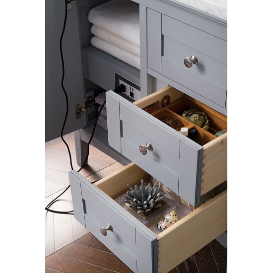 Palisades 36" Single Vanity, Silver Gray w/ 3 CM Carrara Marble Top
