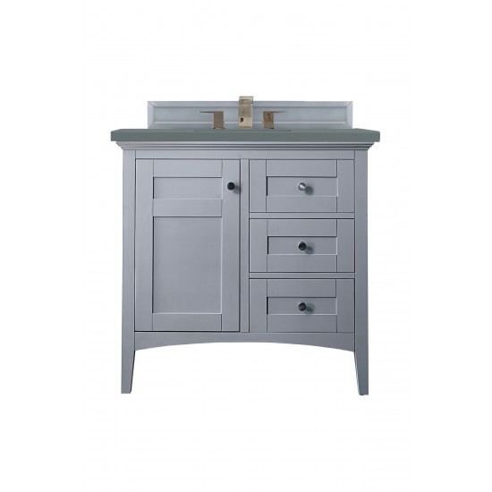 Palisades 36" Single Vanity, Silver Gray, w/ 3 CM Cala Blue Quartz Top