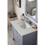 Palisades 36" Single Vanity Silver Gray w/ 3 CM Eternal Jasmine Pearl Quartz Top