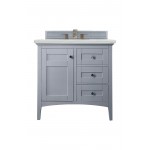 Palisades 36" Single Vanity, Silver Gray, w/ 3 CM Ethereal Noctis Quartz Top