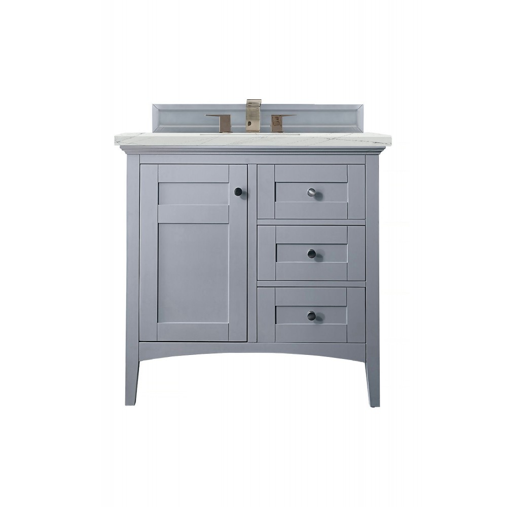 Palisades 36" Single Vanity, Silver Gray, w/ 3 CM Ethereal Noctis Quartz Top