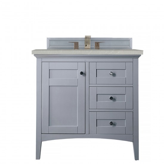 Palisades 36" Single Vanity, Silver Gray, w/ 3 CM Eternal Serena Quartz Top