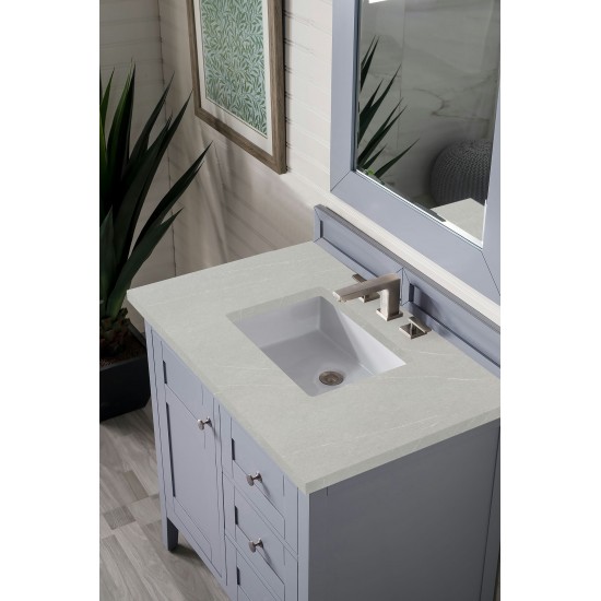 Palisades 36" Single Vanity, Silver Gray, w/ 3 CM Eternal Serena Quartz Top