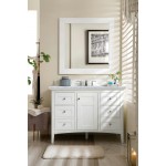 Palisades 48" Single Vanity, Bright White w/ 3 CM Carrara Marble Top