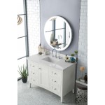 Palisades 48" Single Vanity, Bright White, w/ 3 CM Classic White Quartz Top