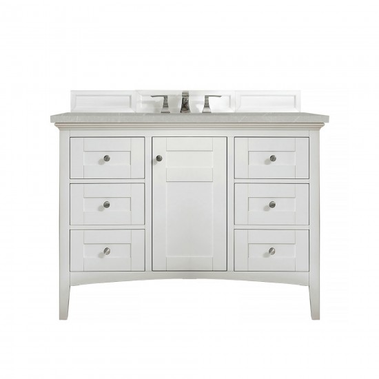 Palisades 48" Single Vanity, Bright White, w/ 3 CM Eternal Serena Quartz Top