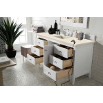 Palisades 60" Single Vanity, Bright White, w/ 3 CM Eternal Marfil Quartz Top