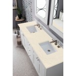 Palisades 72" Double Vanity, Bright White, w/ 3 CM Eternal Marfil Quartz Top