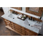 Mykonos 72" Cinnamon Double Vanity w/ 3 CM Carrara Marble Top